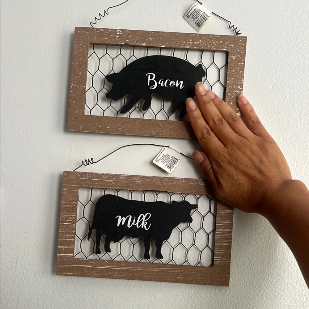 Rustic Black and Brown Farm Animal Wall Decor Set